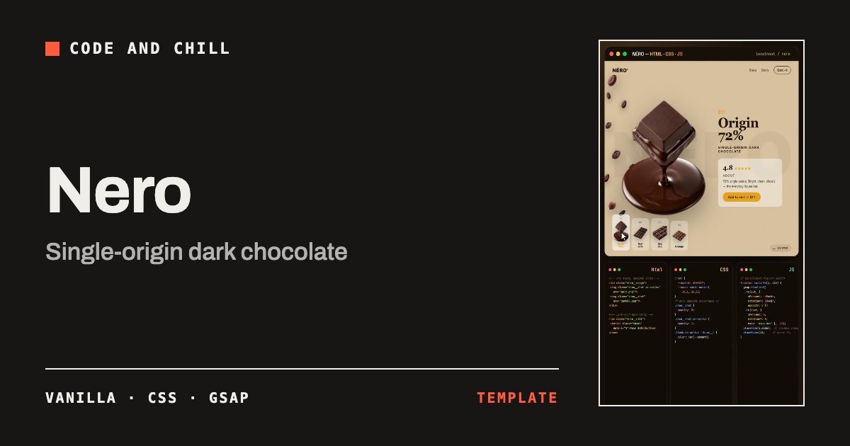 Nero — Single-origin dark chocolate | Code and Chill
